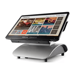 Oracle MICROS Workstation 6 restaurant POS terminal on a curved silver stand